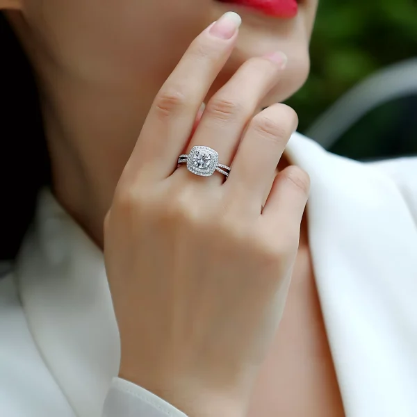 Moissanite Princess 1.0carat Diamond Ring Moissanite Princess 1.0carat Diamond Ring