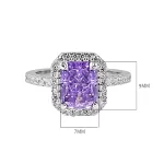 3ct Halo Radiant Cut Amethyst Ring