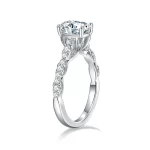 Moissanite Sidestone 1.5carat Oval Diamond Ring