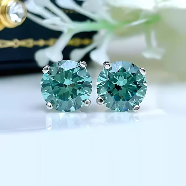 Radiant 2ct Green Tourmaline Earrings Radiant 2ct Green Tourmaline Earrings
