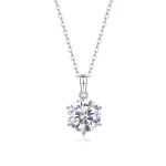 Moissanite 3.0carat Round Pendant Diamond Necklace