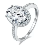 Moissanite Halo 4.5carat Oval Diamond Ring