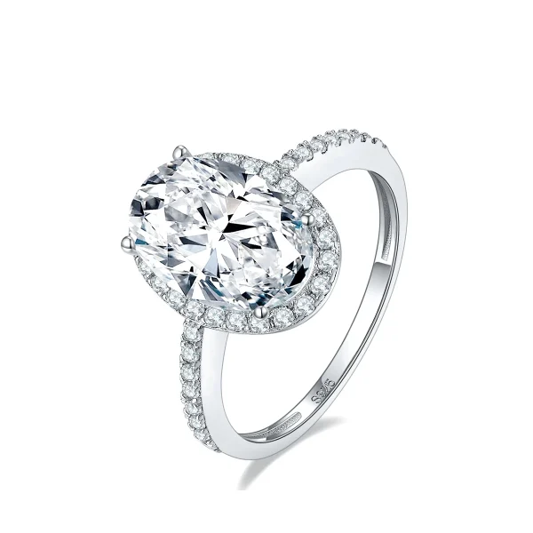 Moissanite Halo 4.5carat Oval Diamond Ring