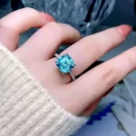 4ct Princess Cut Aquamarine Ring