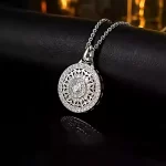 Vintage Platinum Round Diamond Necklace