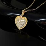 Heart Gold Full Diamond Necklace