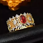 Gold Plated Wide 1ct Ruby Ring