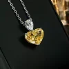 5ct Crushed Ice Heart Citrine Necklace