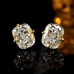 18K Gold Plated 4ct Diamond Earrings