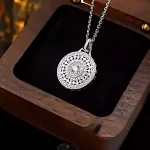 Vintage Platinum Round Diamond Necklace