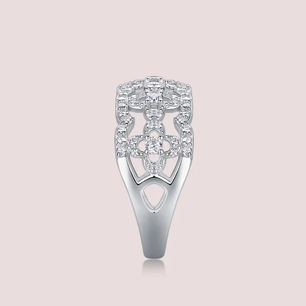 Moissanite Four Leaf Clover Diamond Ring