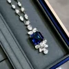 16ct Asscher Cut Sapphire Necklace