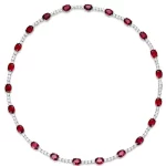 S925 Sterling Silver Round Ruby Necklace