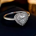 0.8ct Halo Heart Diamond Ring