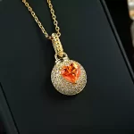 0.8ct Heart Orange Citrine Necklace