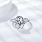 Moissanite Halo 4.5carat Oval Diamond Ring