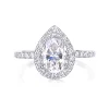 Moissanite 1.5carat Pear Halo Diamond Ring