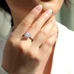 Moissanite 1.5carat Pear Halo Diamond Ring