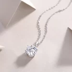 Moissanite 3.0carat Round Pendant Diamond Necklace