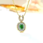 2ct Oval Gold Emerald Necklace