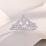 Moissanite Princess Crown Diamond Ring