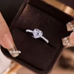 Halo Setting Heart Diamond Ring