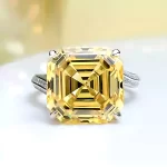 10ct Asscher Cut Citrine Ring