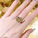 10ct Asscher Cut Citrine Ring