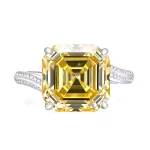 10ct Asscher Cut Citrine Ring