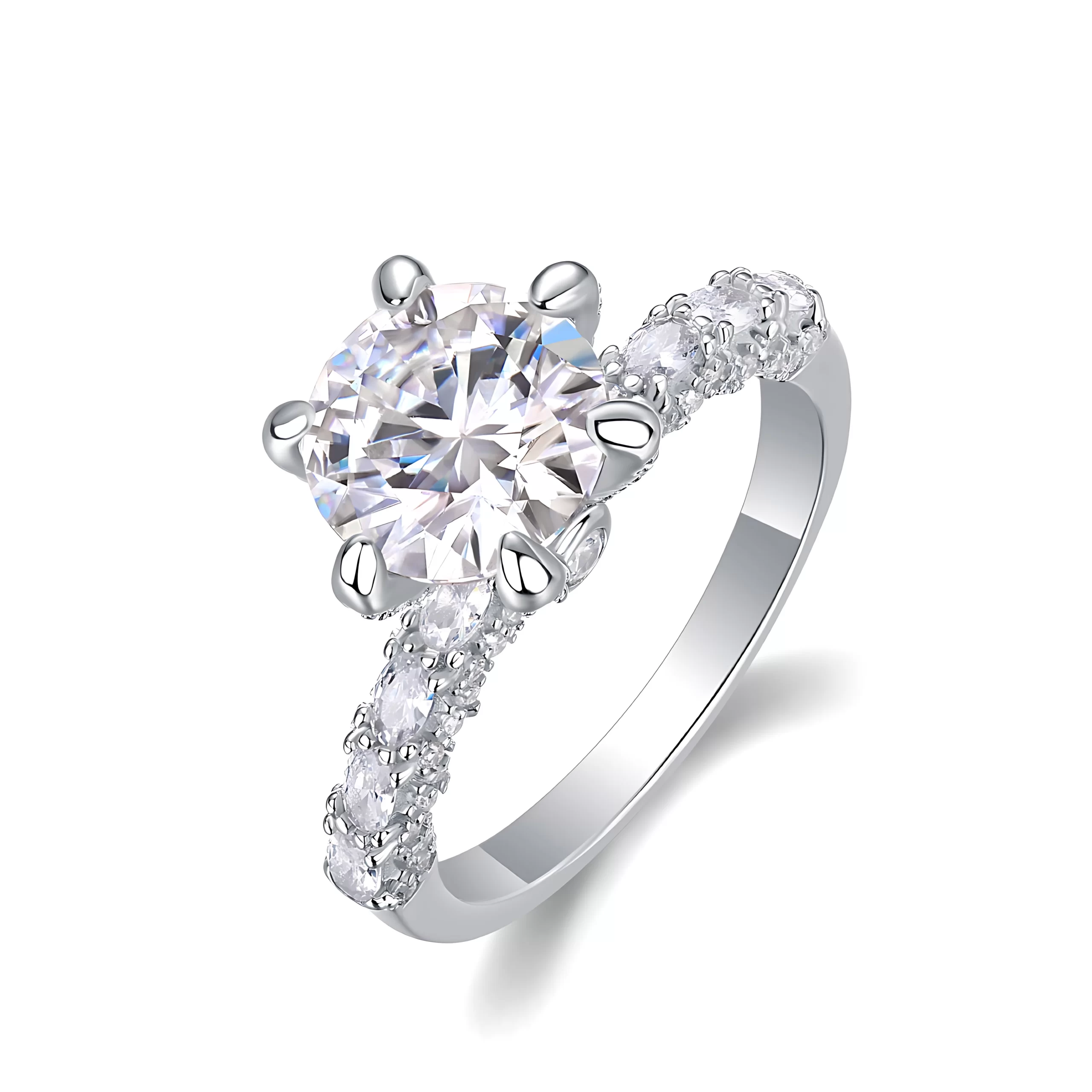 Moissanite 3.0carat 6-Prong Round Diamond Ring