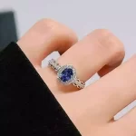 1ct Halo Oval Sapphire Ring