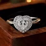 0.8ct Halo Heart Diamond Ring