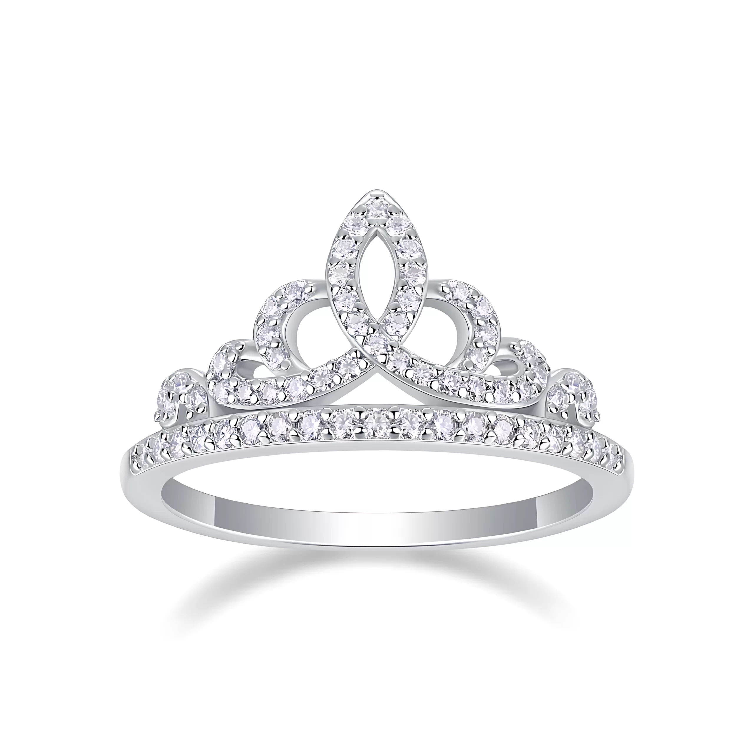 Moissanite Princess Crown Diamond Ring