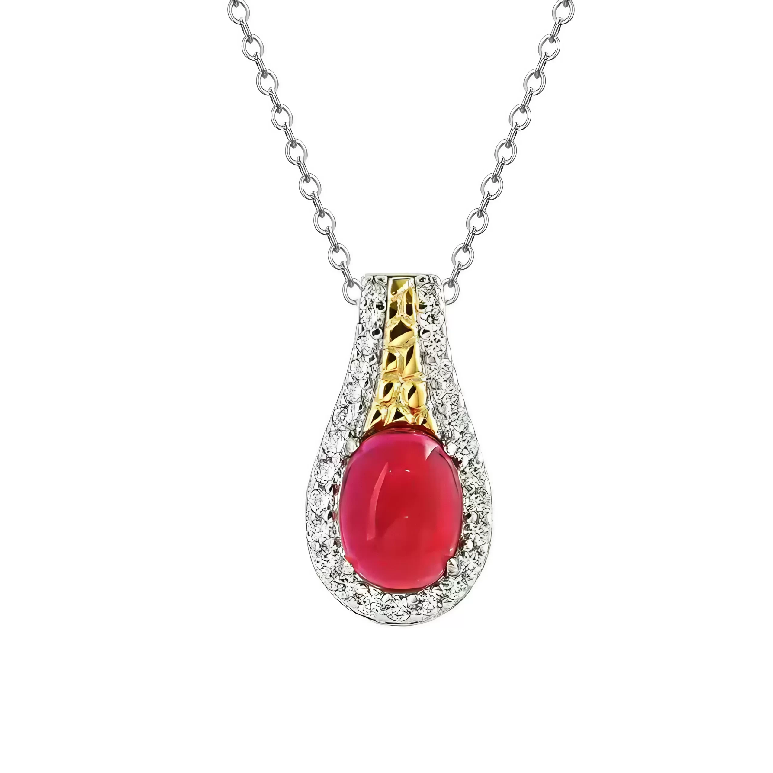 2ct Oval Ruby Necklace