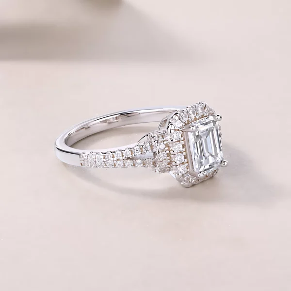 Moissanite 1.0carat Octagon Halo Diamond Ring Moissanite 1.0carat Octagon Halo Diamond Ring