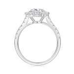 Moissanite Halo 1.0carat Round Diamond Ring