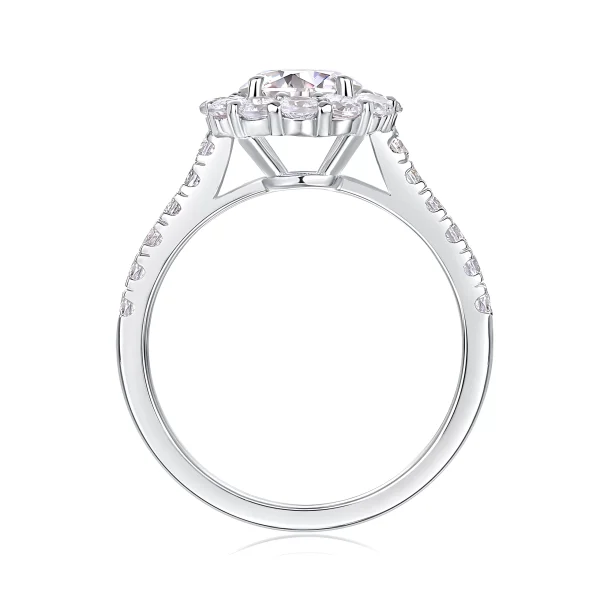 Moissanite Halo 1.0carat Round Diamond Ring Moissanite Halo 1.0carat Round Diamond Ring