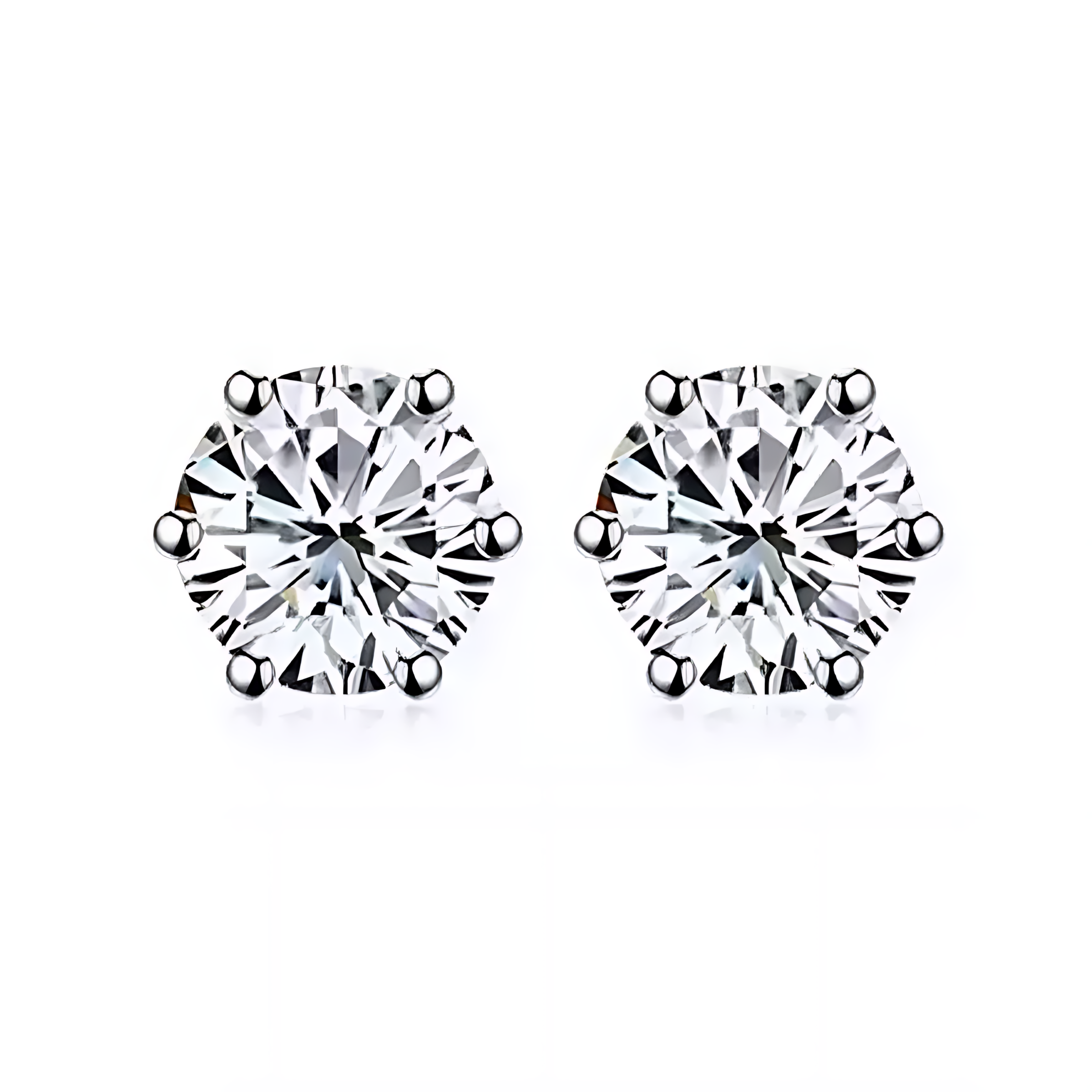 18K White Gold Diamond Stud Earrings