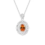 1ct Platinum Orange Citrine Necklace