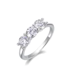 Moissanite Three Stone 0.5carat Diamond Ring