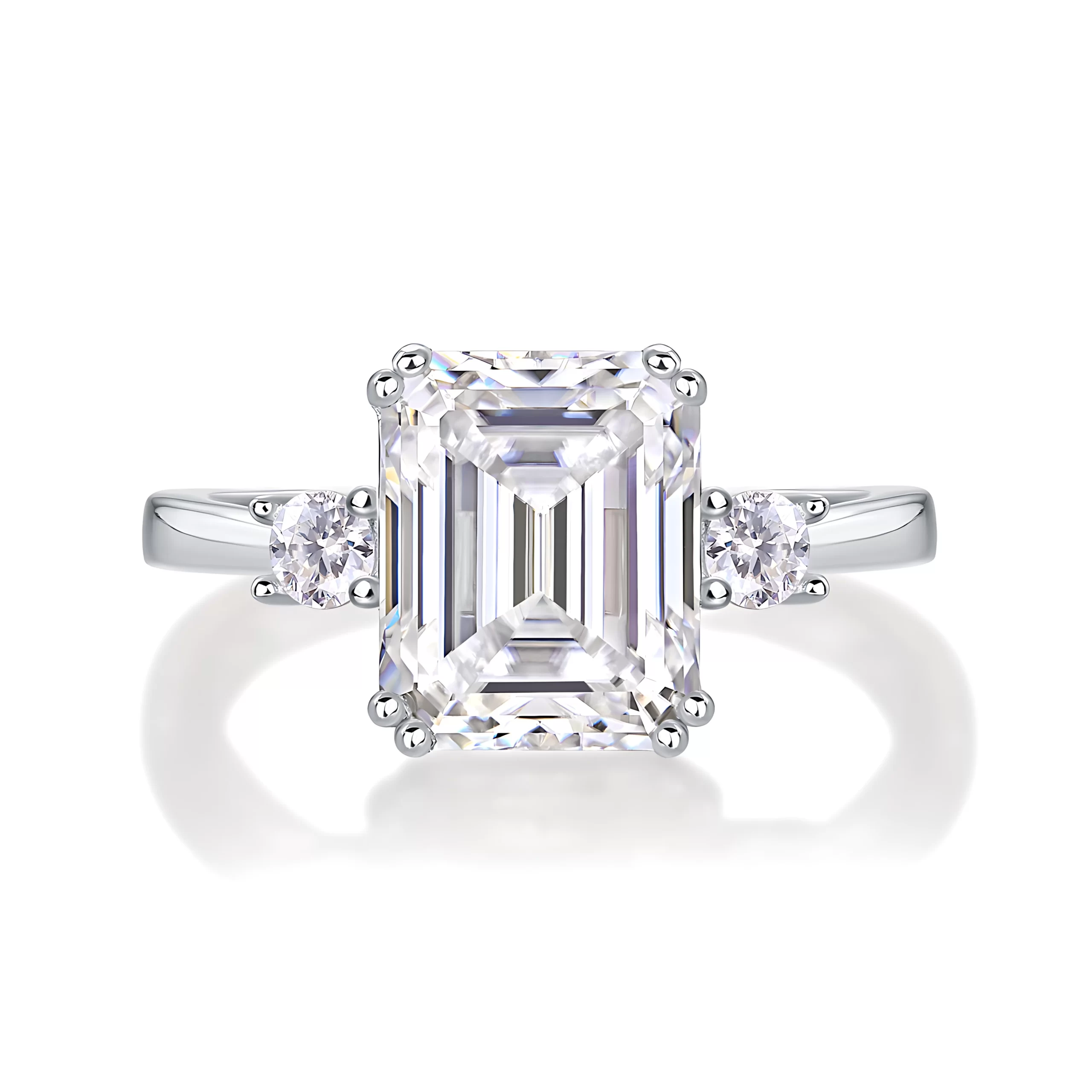 Moissanite 3.0carat Emerald Cut Diamond Ring