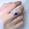 Three Layers 1ct Pear Sapphire Ring