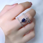 Three Layers 1ct Pear Sapphire Ring