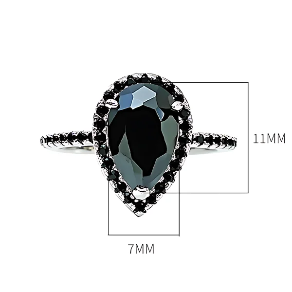 3ct Black Halo Pear Diamond Ring 3ct Black Halo Pear Diamond Ring