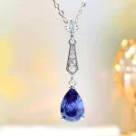 3ct Tear Sapphire Necklace