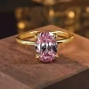 3.5ct Gold Plated Oval Pink Diamond Ring 3.5ct Gold Plated Oval Pink Diamond Ring