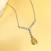 4ct Teardrop Y Citrine Necklace