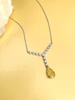 4ct Teardrop Y Citrine Necklace