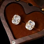 18K Gold Plated 4ct Diamond Earrings