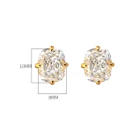 18K Gold Plated 4ct Diamond Earrings